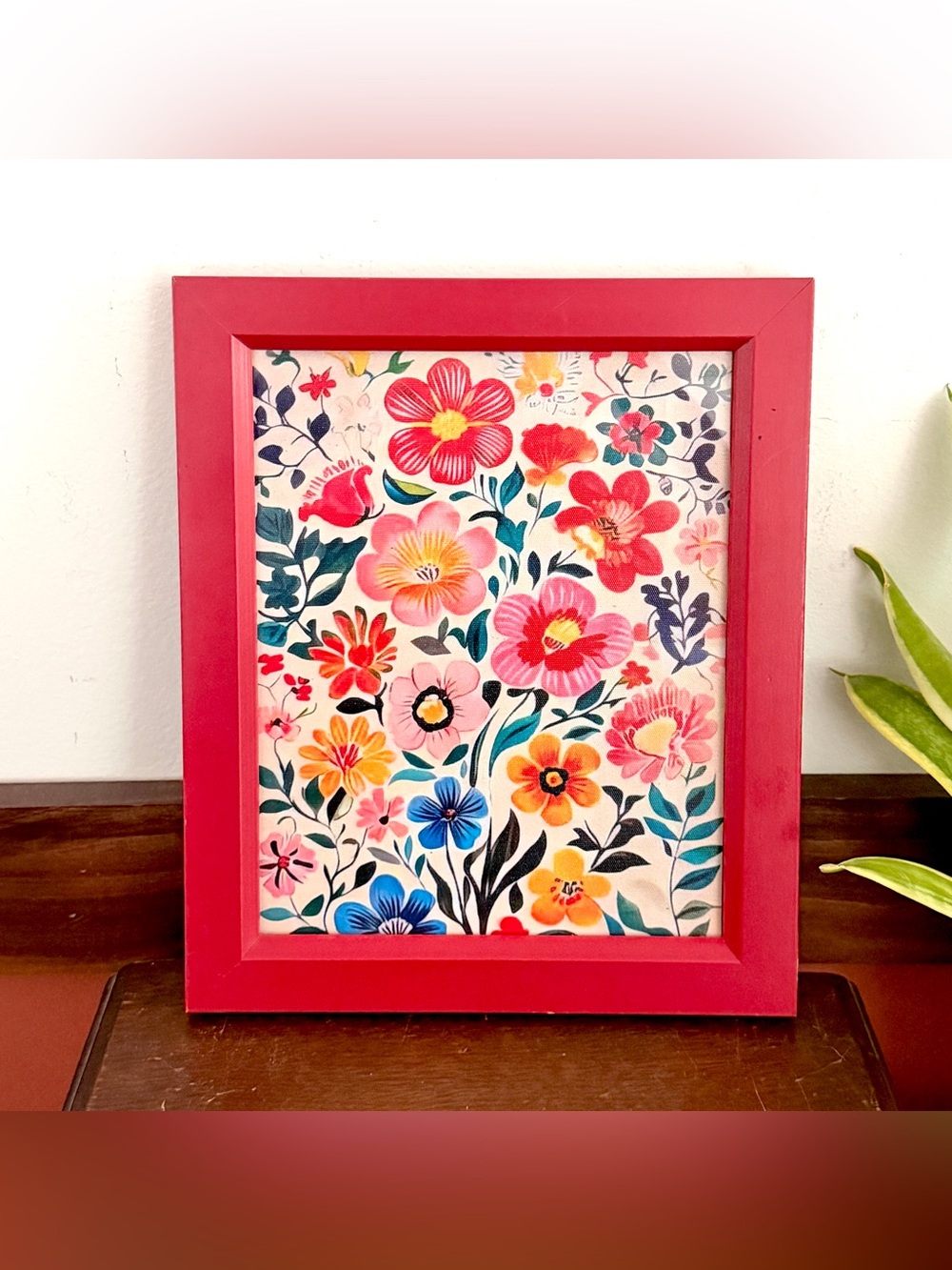 Whimsical Wildflower Colorful Floral Framed Wall Art Cottagecore Botanical Decor